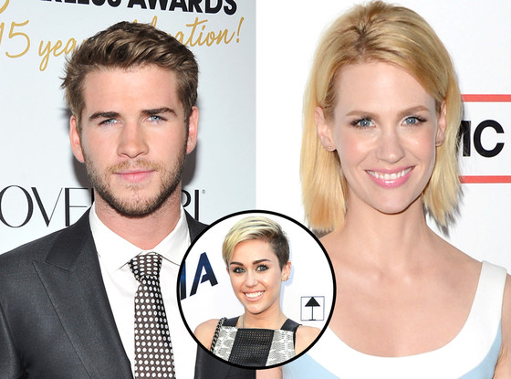 Liam Hemsworth, Miley Cyrus, January Jones Liam Hemsworth, Miley Cyrus, January Jones